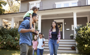 Family at their home with they bought with a Conventional Home Loan with FMS