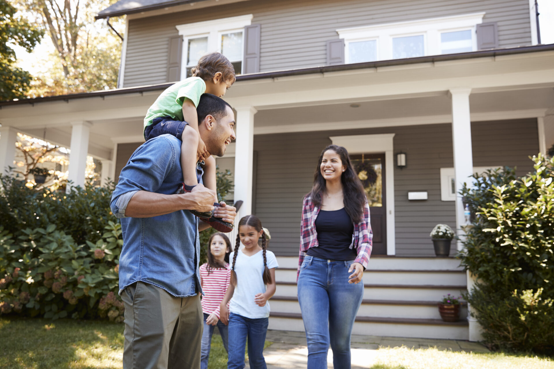 Family at their home with they bought with a Conventional Home Loan with FMS